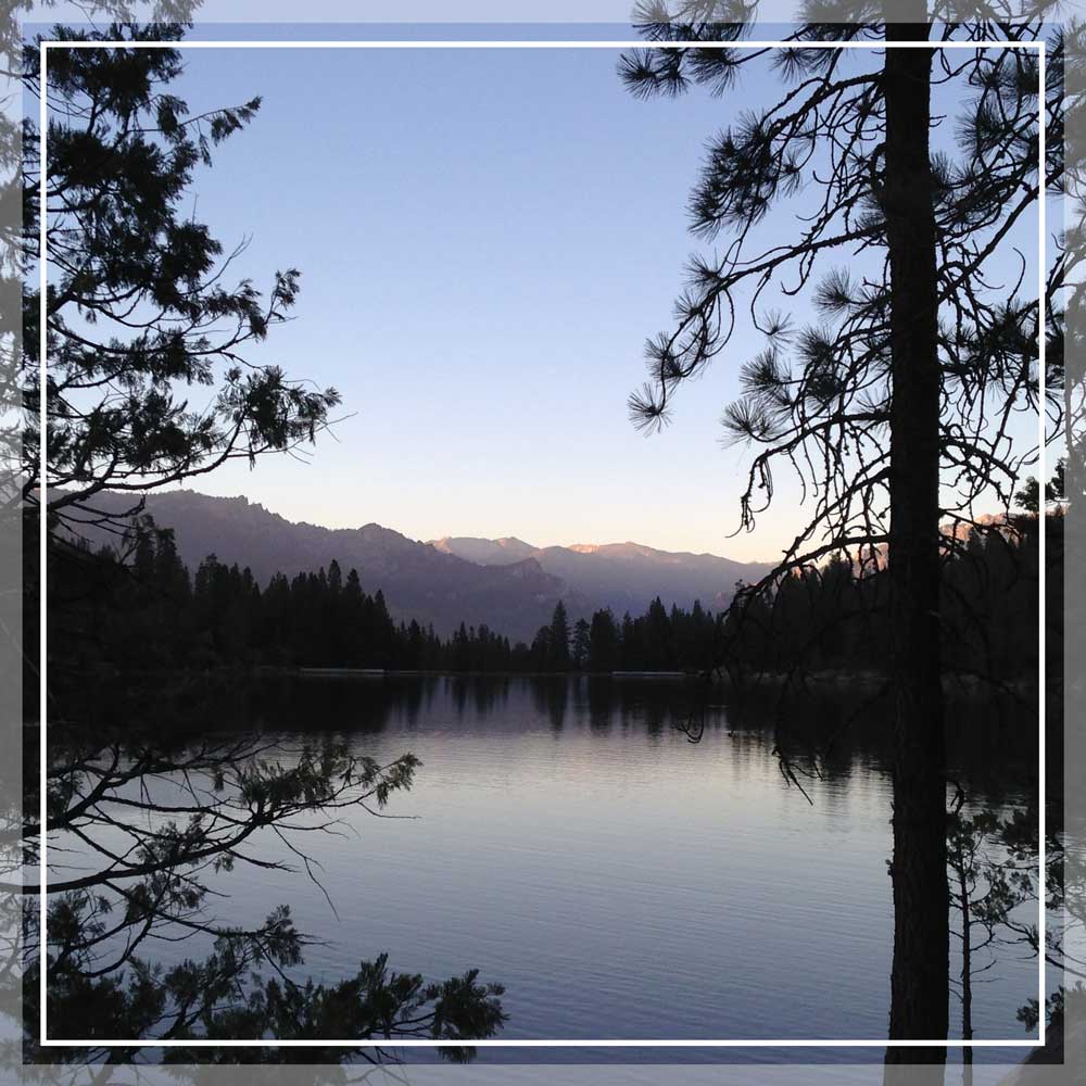 Evening view of Hume Lake